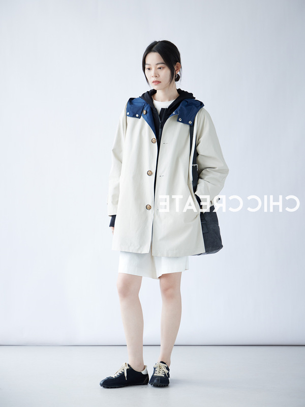 秀场款！柜4.6W+！双面穿连帽休闲中长款/长款夹克外套风衣女秋新|undefined