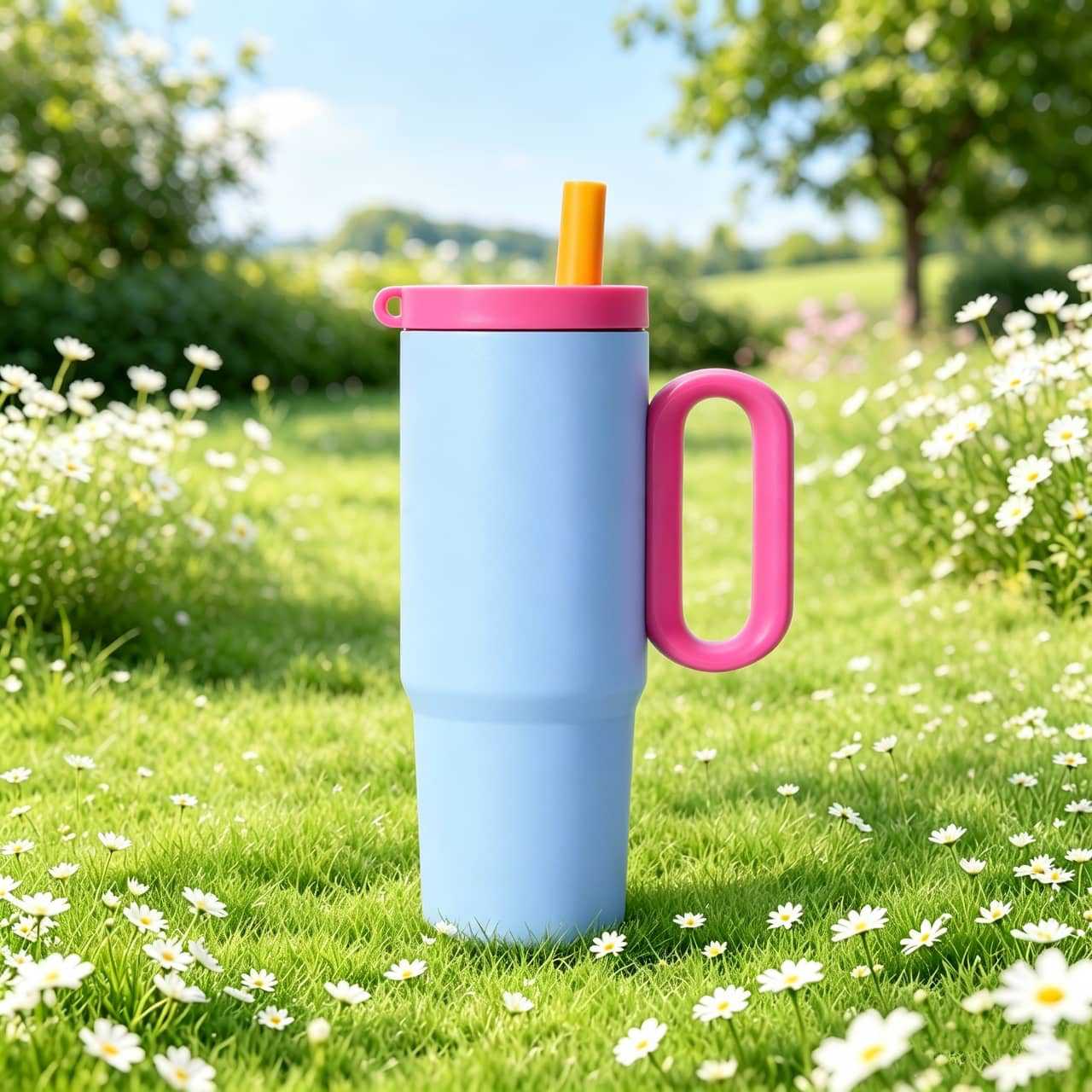 Nueva taza de acero inoxidable de alto valor nominal de 750ml con mango de hielo 304