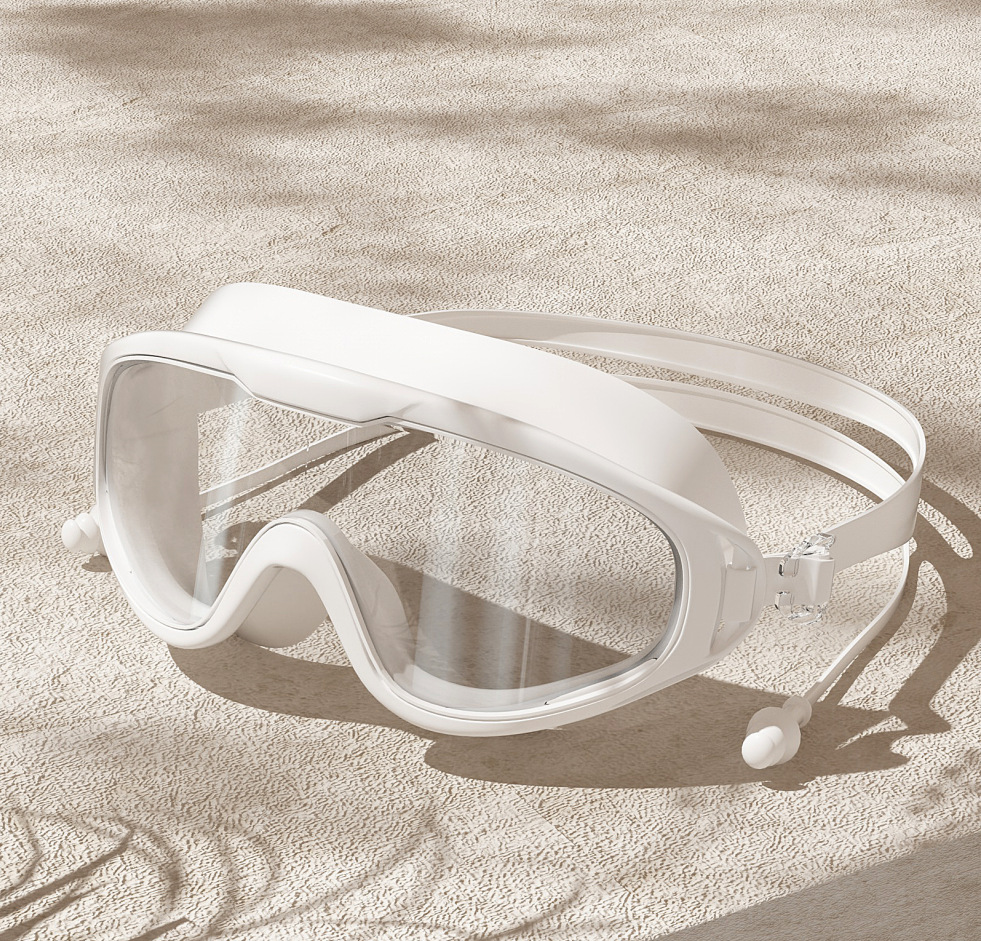 Pure white swimming goggles