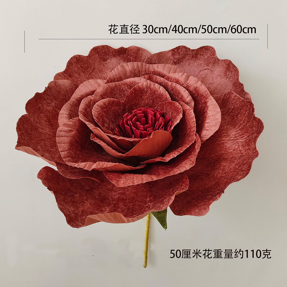 gran imitación de tela de terciopelo peonía flor de boda flor falsa ventana de exhibición de estudio props de disparo rosa artificial gran