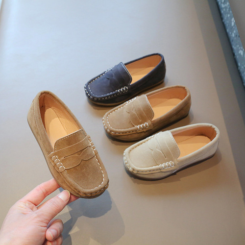 儿童豆豆鞋春秋新款时尚软底懒人一脚英伦风童鞋男童豆豆鞋休闲潮