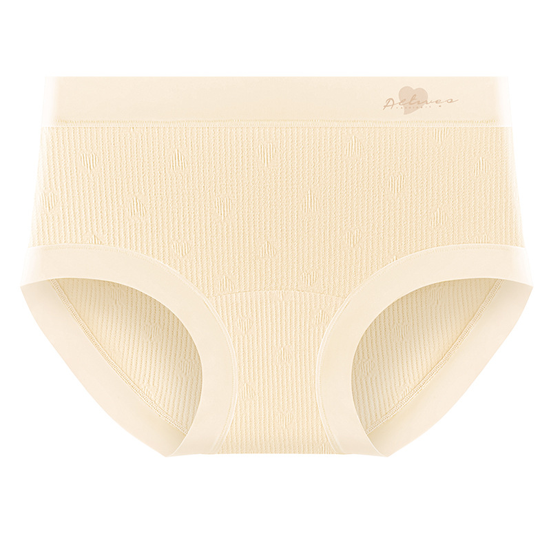 Ropa interior de algodón jacquard de amor de algodón de clase A ~ 9A antibacteriano alarga y ensancha 100% algodón entrepierna cintura media ropa interior transpirable mujer