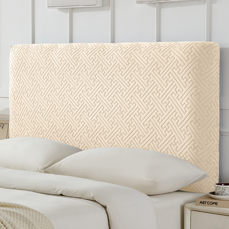 Funda de cabecero de jacquard gruesa, a prueba de polvo, antideslizante, resistente al desgaste, protector de cabecero elástico de cobertura completa para uso doméstico.