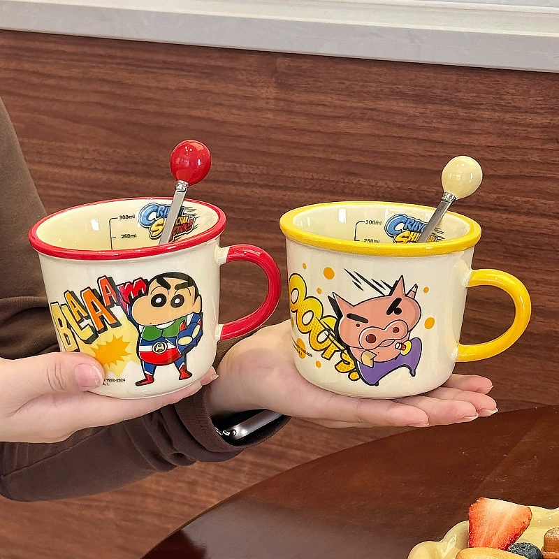 Керамическая детская кружка для кофе с рисунком карандашей, с стеклянной вставкой для домашнего использования