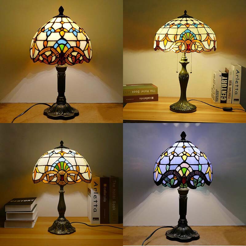 Factory wholesale bedside table lamp Creative colored glass cute bedroom bedside lamp resin simple art table lamp