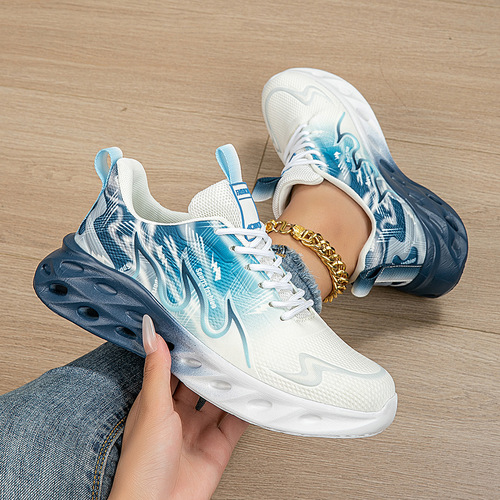 Cross-border New Plus Size Women's Lightweight Comfortable Casual Sports Shoes Elastic Running Shoes Breathable Four Seasons Mesh Shoes