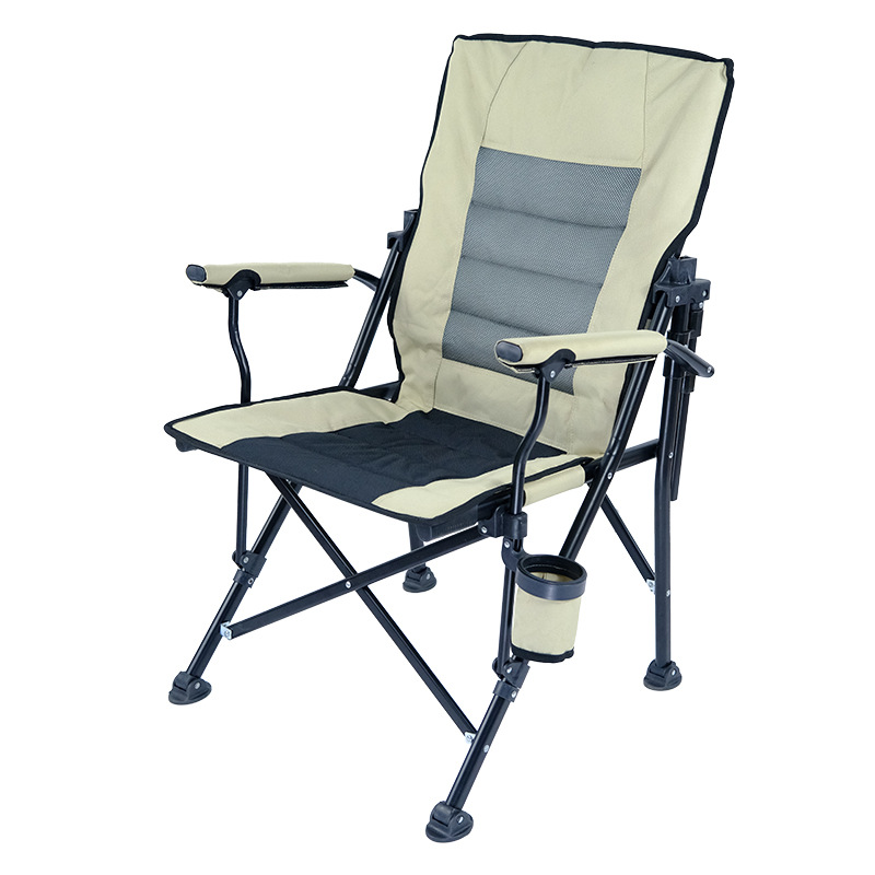 Chaise de pêche pliante avec dossier haut et siège pivotant_voghion.com