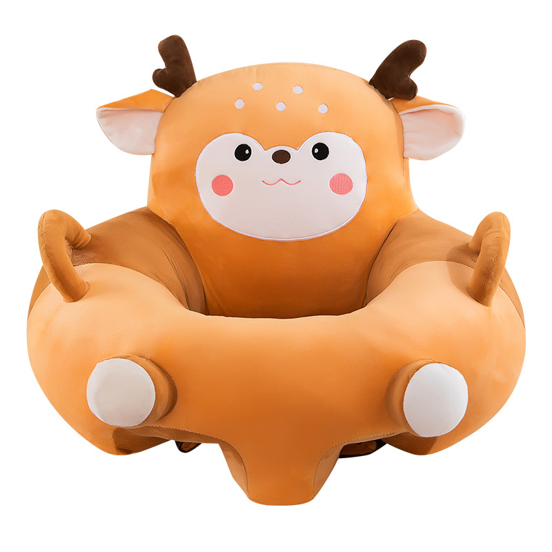 Bebés de dibujos animados para aprender a sentarse en el sofá con bajo centro de gravedad anti-caída asiento de respaldo para bebés ejercicio de asiento de peluche