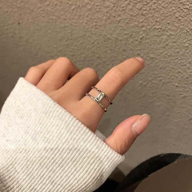 Simple Style Letter Copper Plating Open Ring 1 Piece