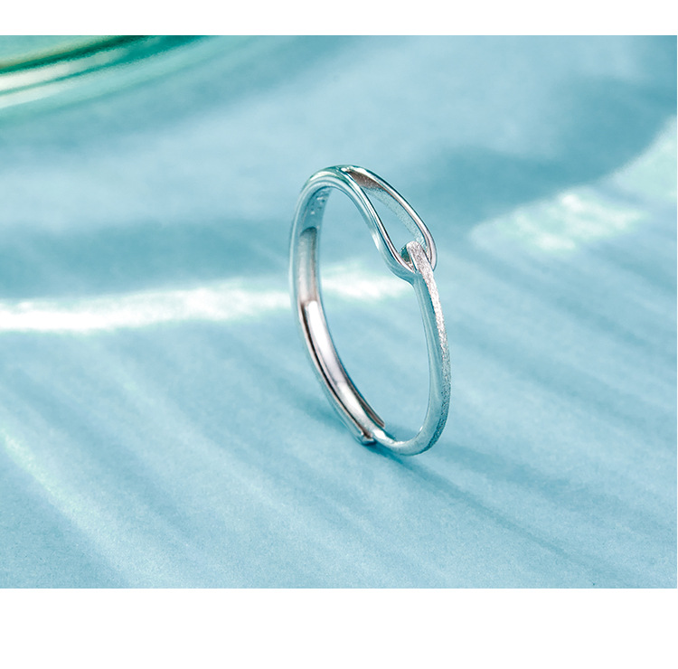 Simple Style Geometric Sterling Silver Open Ring Plating 925 Silver Rings