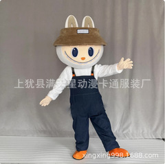 ラブブ漫画人形ウサギパフォーマンススーツインターネット有名人同じスタイルバブルマートコススーツ面白いヘッドギア