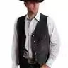 Костюм, металлический жилет, slim fit