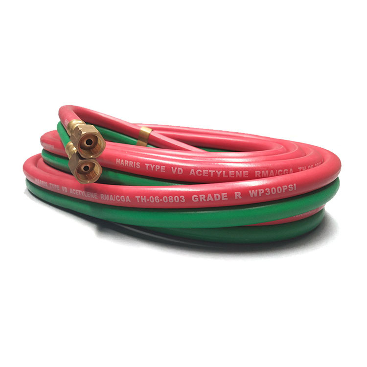 厂家供应强红蓝双色管8mm高压氧气乙炔带橡胶连体氧气管
