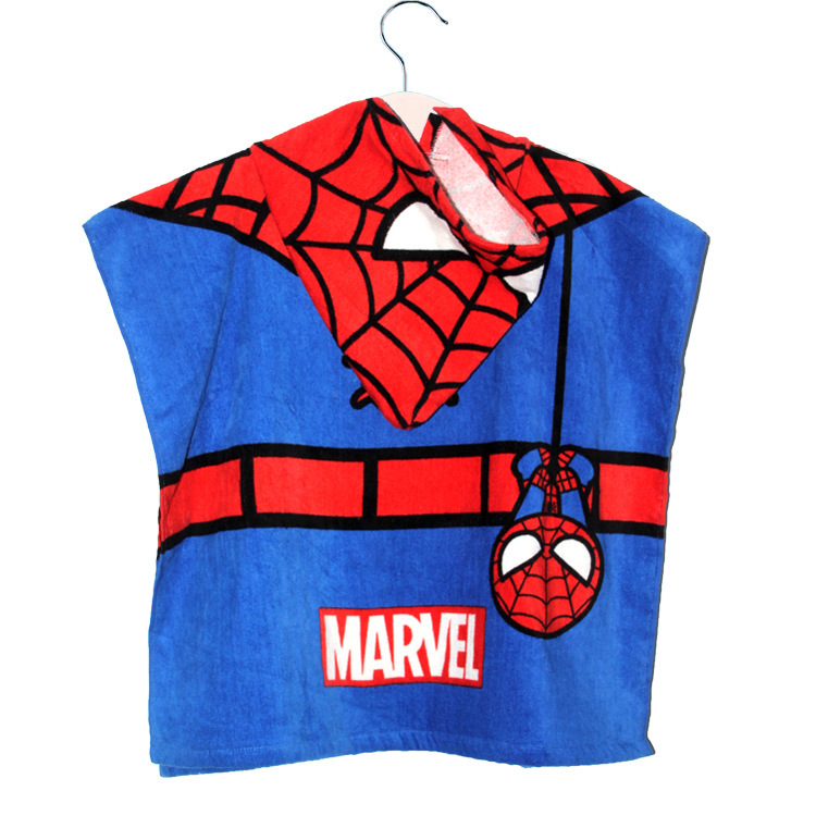 Children's Pure Cotton Bath Towel Cartoon Pattern Wearable Hooded Pure Cotton Quick-Drying Cloak Hooded Kidsren's Bath Towel