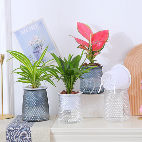 Automatic Water-Sucking Lazy Pot, Lightweight Lazy Plastic Flower Vase, Nordic Feng Shui Plant Pot