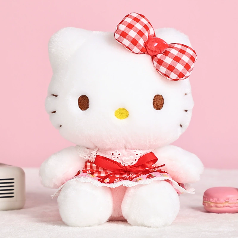Hello Kitty, Hello Kitty, джинсовая юбка, плюшевая кукла, бархатная игрушка