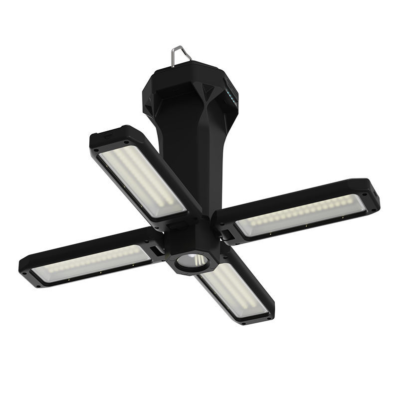 Luz de campamento de luz fuerte para exteriores Iluminación plegable de cuatro hojas Lámpara de campamento de emergencia de carga Iluminación LED de larga duración