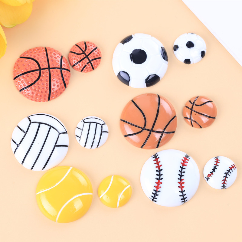 Simulation Half Face Basketball Football DIY Resin Accessories Mobile Phone Case Beauty Cave Shoes Decoration Material