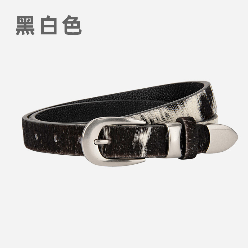 复古个性真皮女士腰带头层牛皮奶牛纹潮流欧美风牛仔裤带皮带女生|undefined