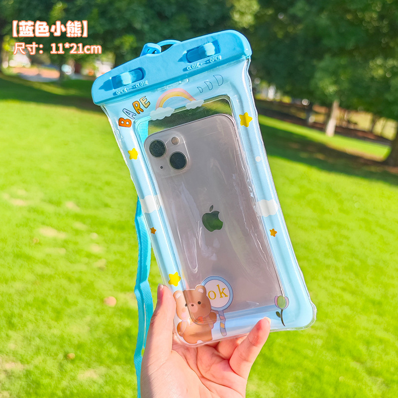 漫画のカラフルな携帯電話防水バッグエアバッグユニバーサル防水携帯電話バッグタッチスクリーンシール防塵ラフティングシールバッグ|undefined