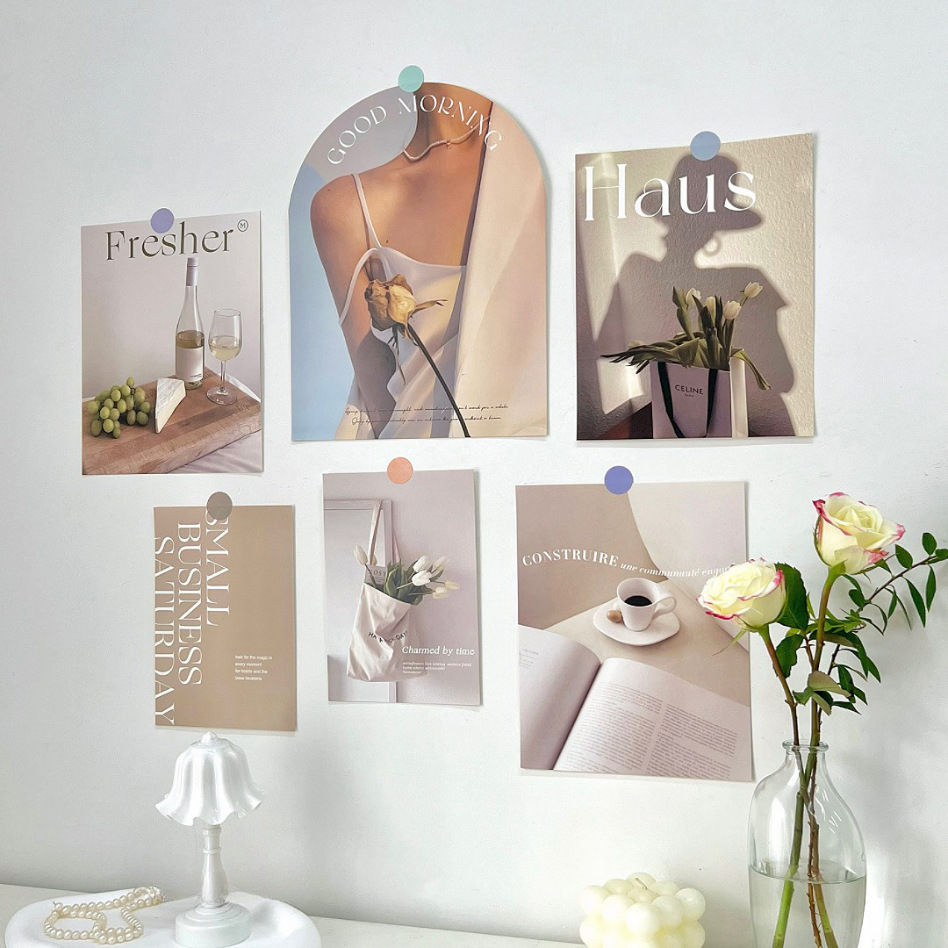 Ins Style Wall Decoration Card Photo Props Photography Background Sticker Popular Room Wall Decoration Magazine