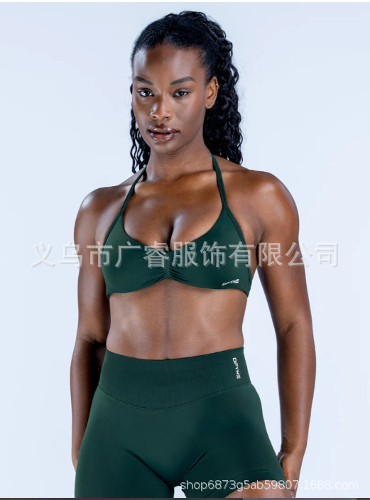 Bra deportivo de cuello colgante transfronterizo Europa y América nuevo entrenamiento físico ropa interior rápida secado yoga pequeño sujetador