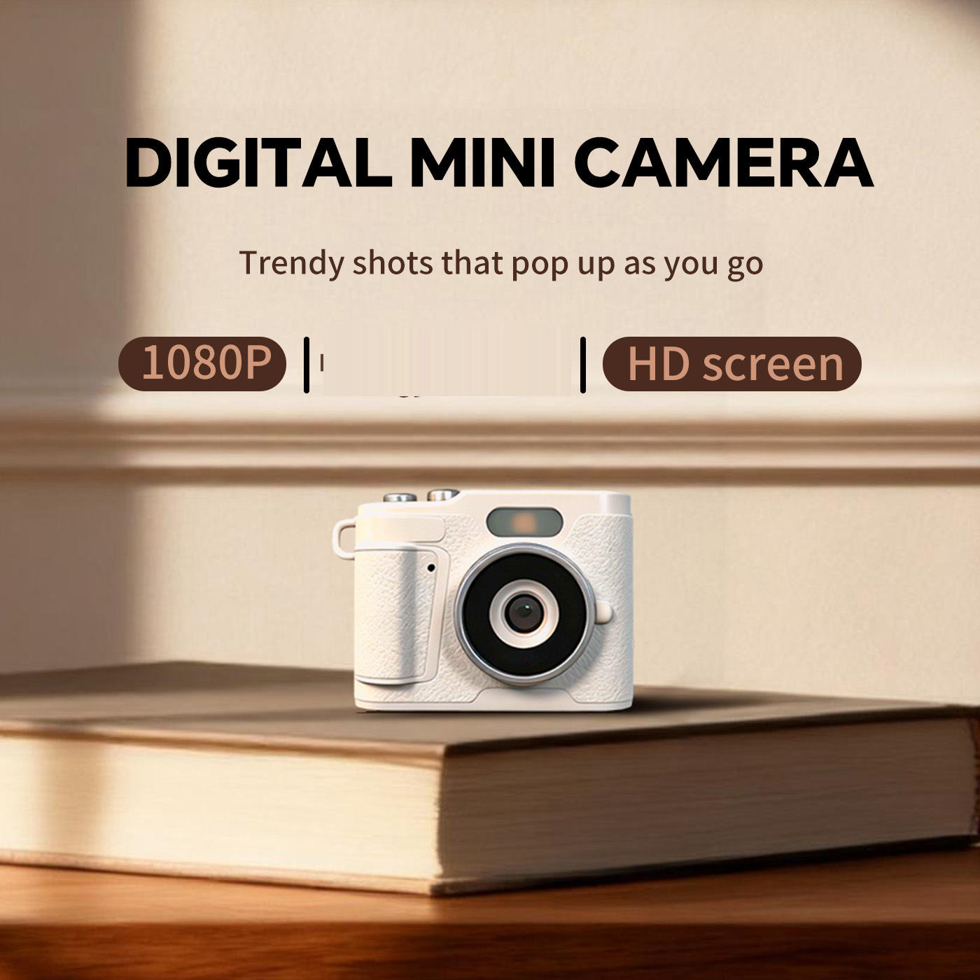 Retro Mini Digital Camera with Flash for Students to Take Photos and Videos, Kidsren's Mini Camera with Screen
