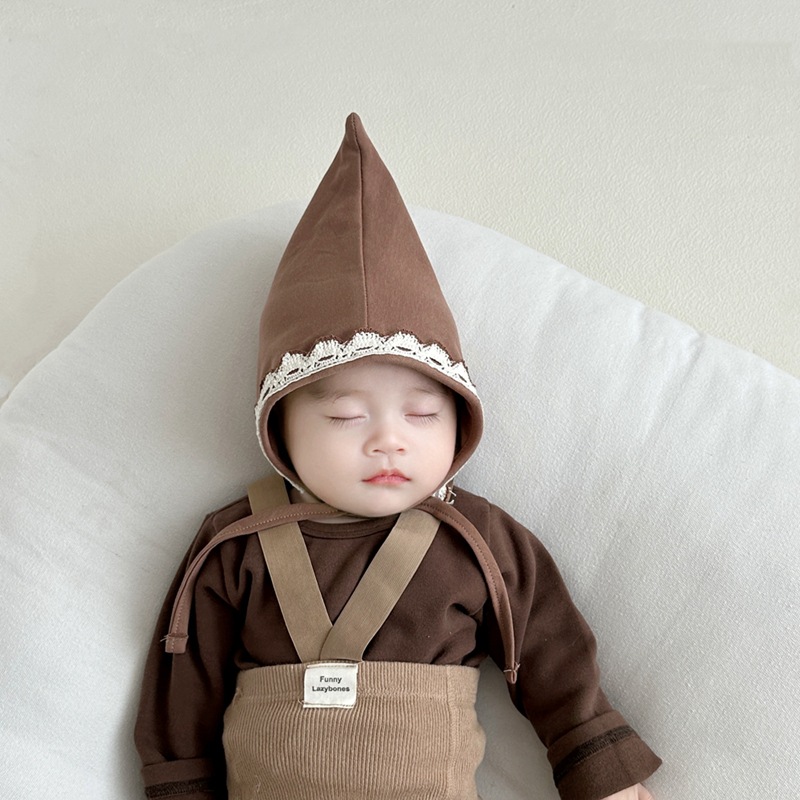 Sombreros para bebés de primavera y otoño de encaje borde protector de orejas gorras de punta ins sombreros coreanos para salir gorras de aire