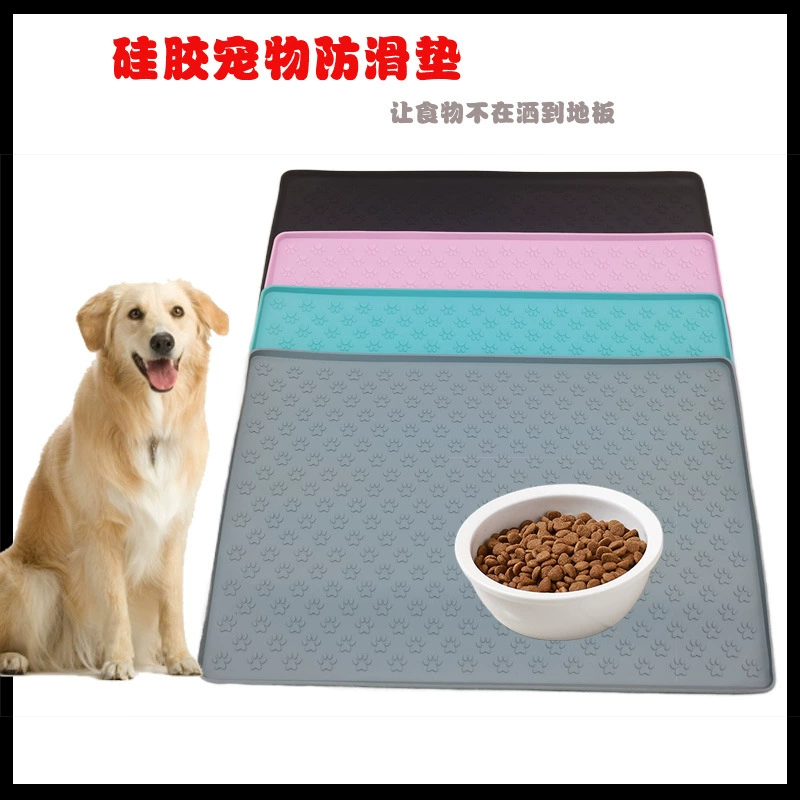 Трансграничный Горячий продавать силиконовый коврик для домашних животных нескользящий коврик для кошек и собак Коврик для еды с кошачьим когтем коврик с защитой от перелива, водонепроницаемый коврик для домашних животных