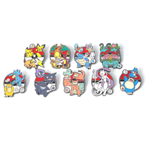 Pokemon Second Creation Scene Evolution Animation Peripheral Gift Creative Decoration Cartoon Brooch Alloy Badge