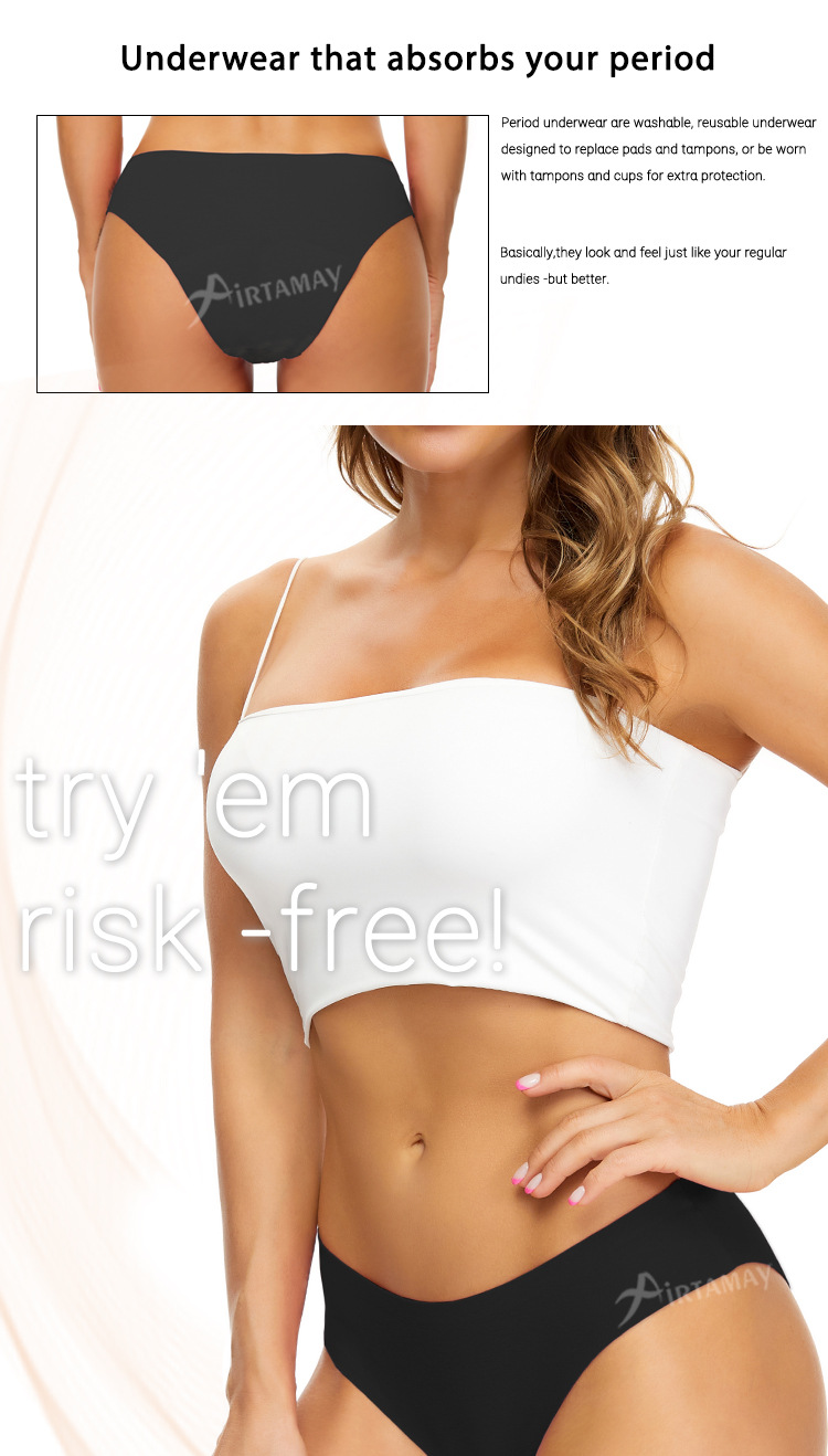 49g Weight Solid Color Mid Waist Physiological Shorts Panties