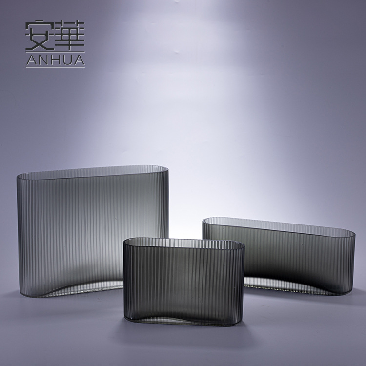 安华 轻奢玻璃花瓶简约插干花器ins装饰品创意摆件软装工艺品批发|ms