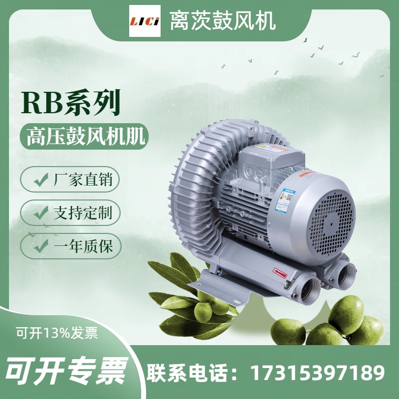 RB-81D-3高压风机环形高压鼓风机 7.5kw超声波清洗机械漩涡气泵