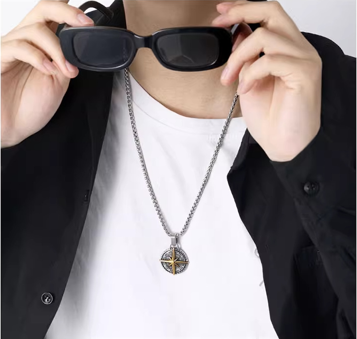 1 Piece Quantity Casual, Daily Occasion Copper Material Hip-Hop Geometric Solid Color Copper Men's Pendant Necklace