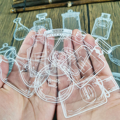 Transparent small bottle bookmark material kit for kindergarten DIY flowers, leaves, laminated plant specimens, and small stickers