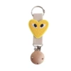 Apricot (wooden hat clip with holes) [yellow (eyes with hearts)]