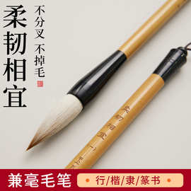 兼毫书法专用毛笔学生国画狼羊兼豪大中小湖笔初学楷行书隶篆书