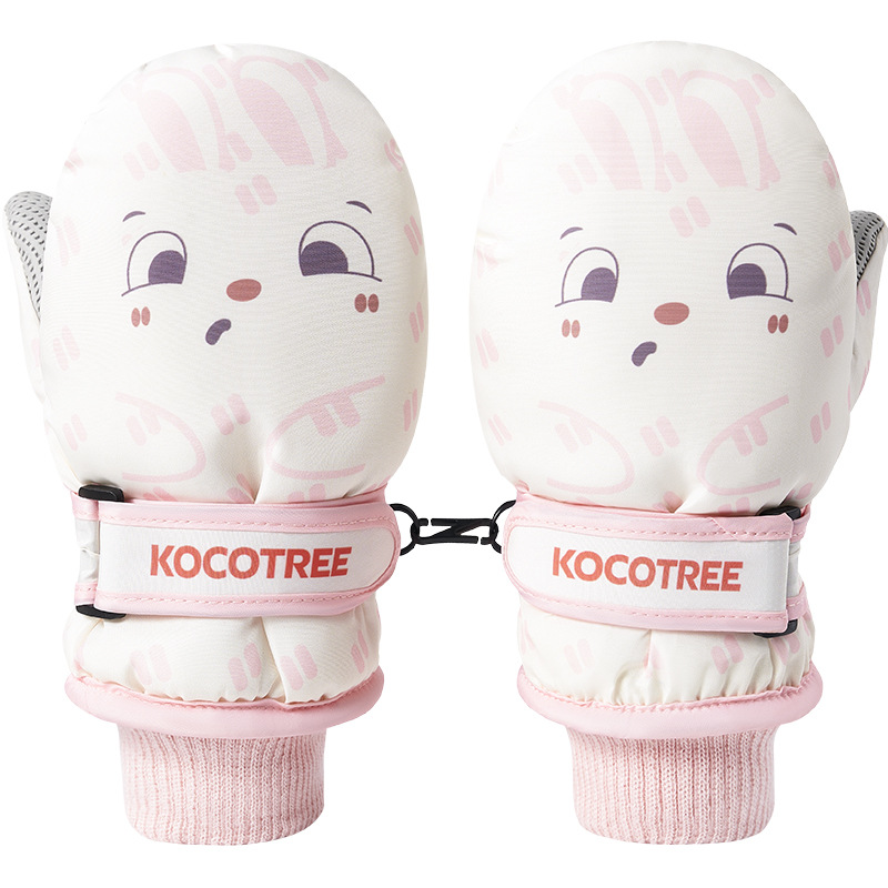 Guantes de árbol KK para niños niños niños niñas guantes de esquí de invierno bebés con terciopelo para jugar con nieve especial antideslizante impermeable
