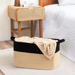 寝室の寮の大きいサイズの汚い服のかごの家庭用の雑物のおもちゃの衣類は整理してかごの綿の縄を収納します。