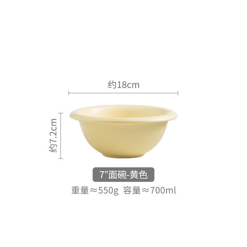 7-inch anti-mouth thick bowl-yellow (single color box installation)
