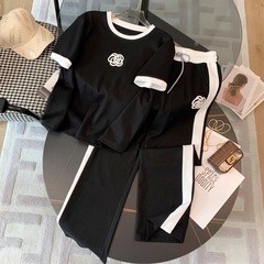 薄款2025新款休闲运动套装女夏季炸街时髦洋气减龄阔腿裤时尚两件