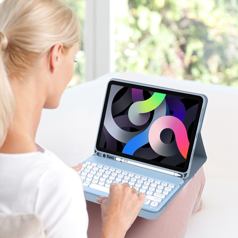 ipadair5 Bluetooth keyboard protective cover pro11 split round cap Bluetooth keyboard cover 10.2 with Pen slot
