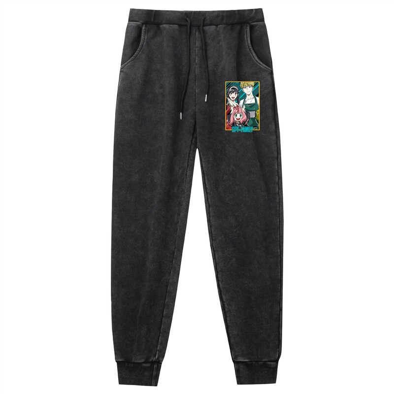 Washed old vintage trousers spy play house Spy X Family cross-border printing outdoor leisure sports Washed old vintage trousers spy play house Spy X Family cross-border printing outdoor leisure sports