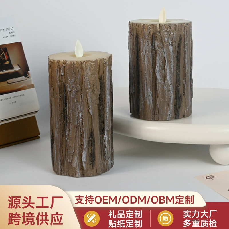 Искусственная свеча из елового листа, набор из трех предметов, парафиновая поделка, свеча, лампа с дистанционным управлением, цифровая свеча, атмосферные украшения