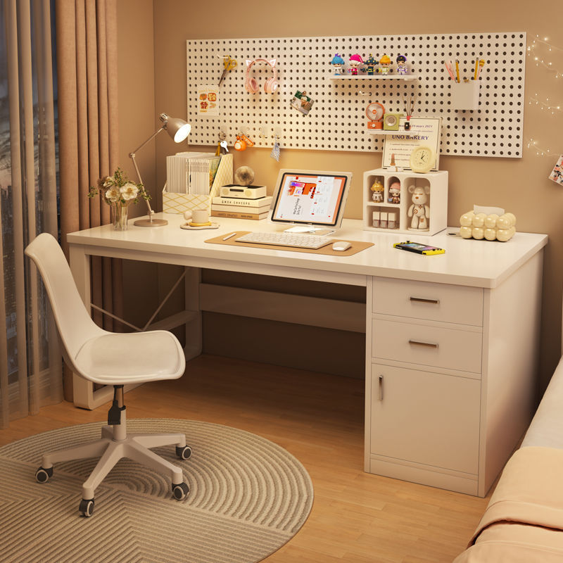 Children's Bedroom Reading and Writing Desk, Dormitory Computer Desk, Home-Use Widened Desktop Desk with Drawers, Adult Office Desk