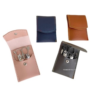 New nail clippers leather flip storage bag nail tools folding portable fashion tool storage bag