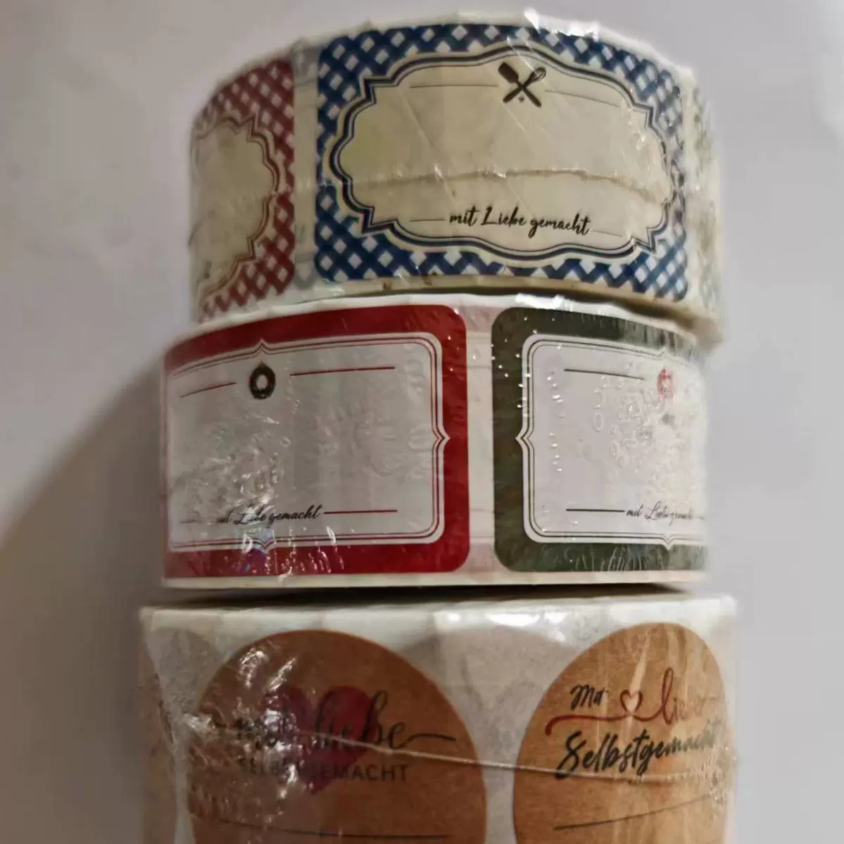 牛皮纸方形封口易撕贴不干胶标签可书写信封礼物装饰圆形标签贴纸