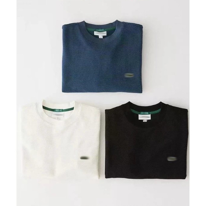 Japan Limited Cross-Border Lac Crocodile Mountain Style Outdoor Japanese Lazy Waffle Long-Sleeve T-Shirt Base Shirt for Men and Women