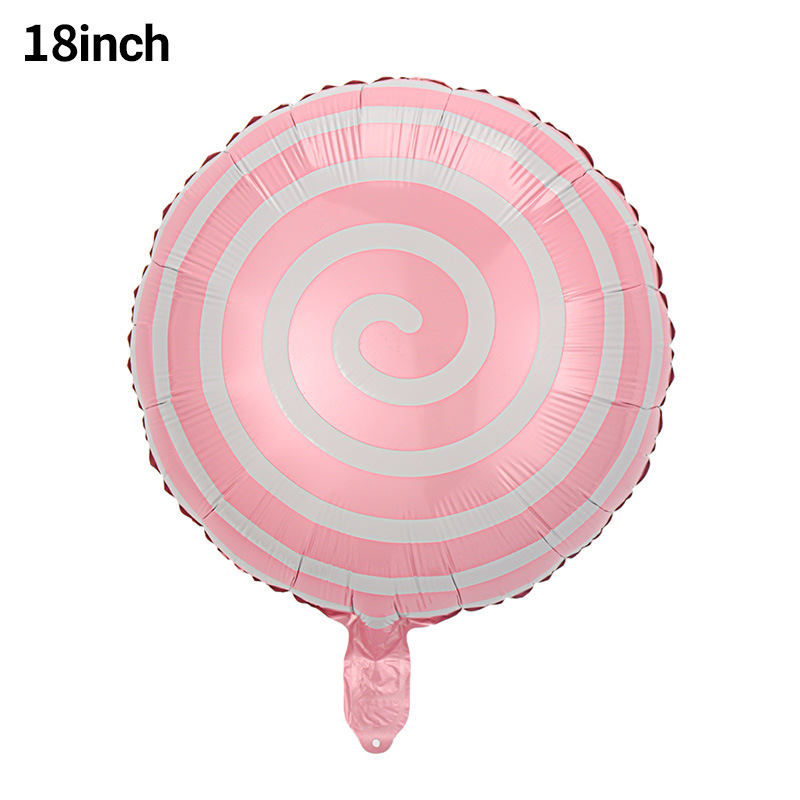 18 pulgadas ronda molino de viento globo espiral de aluminio bola Lollipop globo caramelo forma cumpleaños fiesta Decoración
