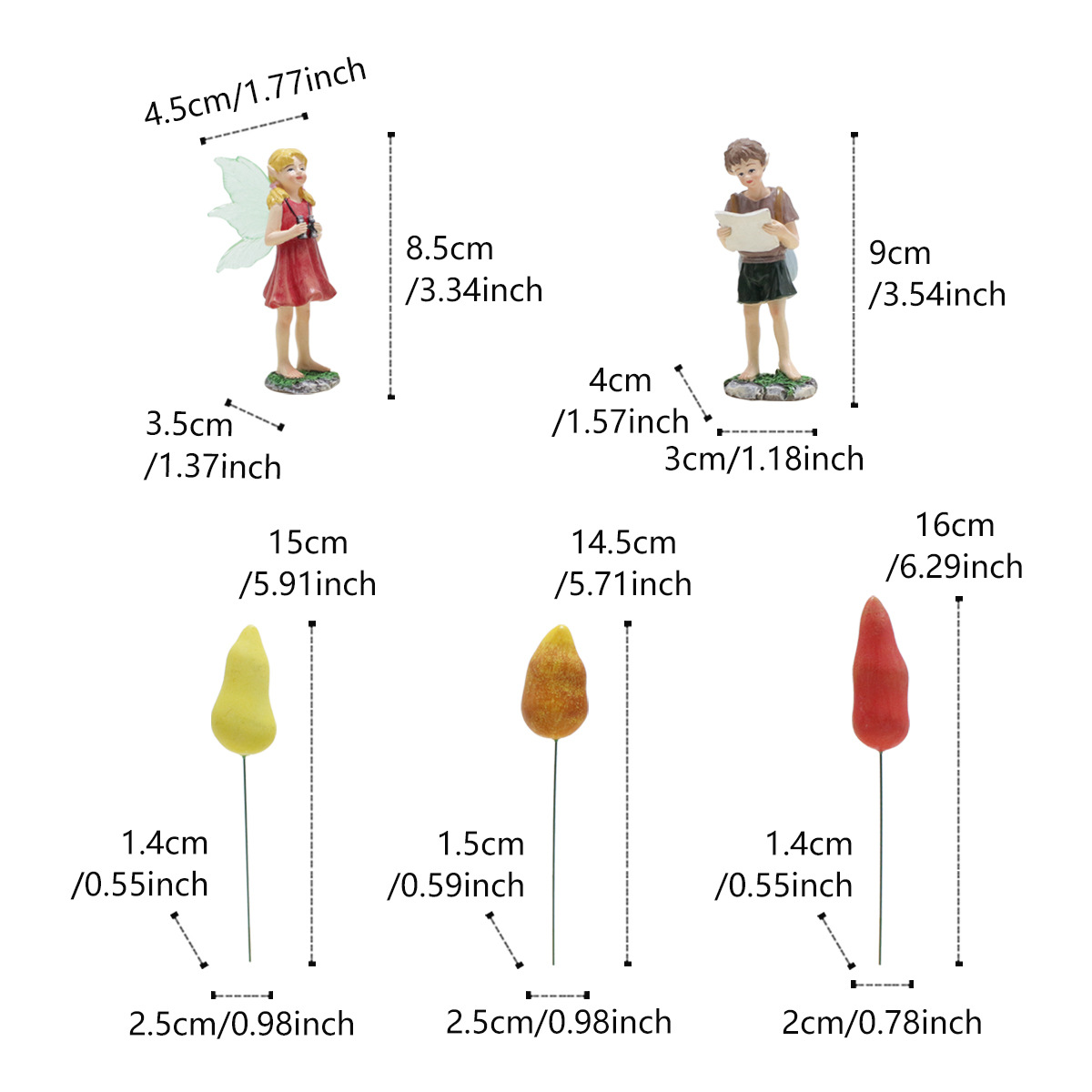 Outdoor Garden Simulation Adventure Backpack Flower Fairy Plug-in Farm Lawn Decoration Luminous Flower Fairy Ornaments for Men and Women